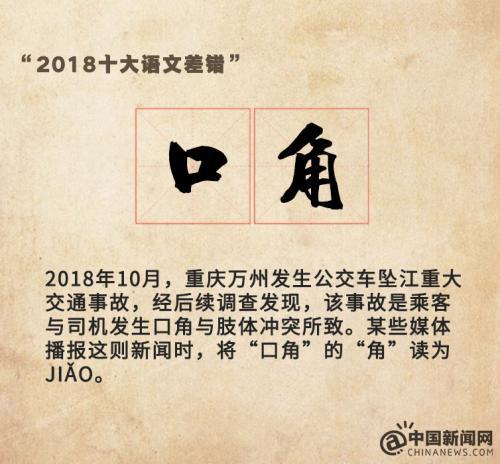 “2018十大語文差錯”公布 這些易錯字詞你讀對了嗎